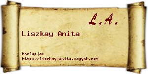 Liszkay Anita névjegykártya