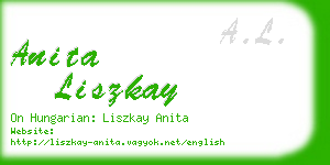 anita liszkay business card